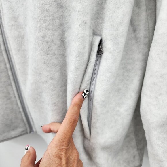 AE Men's Gray & Navy Full-Zip Polar Fleece Jacket XXL NWT - Picture 4 of 9